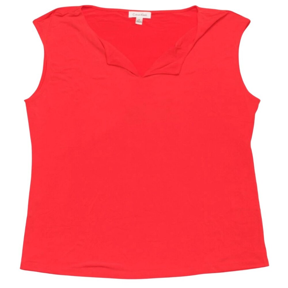 Calvin Klein Women's Sleeveless Red Shirt M5DH7014 NWOT Size XL